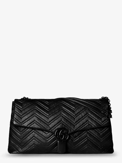 Gucci Women Matelasse Leather Gg Marmont Shoulder Bag In Black
