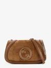 Gucci Women Medium Blondie Suede And Leather Shoulder Bag