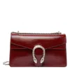 Gucci Small Dionysus Leather Shoulder Bag In Red