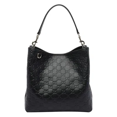 Gucci Women Medium Gg Emblem Bucket Bag In Black