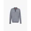 Gucci Polo Knit Wool Sweater In Medium Grey White