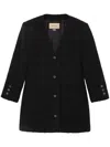 Gucci Women Melange Tweed Jacket In Black