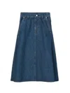 Gucci Medium And Long Denim Skirt In Blue