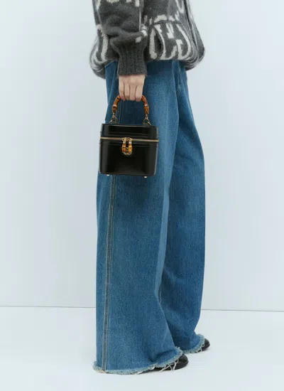 Gucci Women Mini Bamboo Shoulder Bag In Black