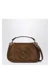 Gucci Mini Blondie Brown Shoulder Bag In Suede Women