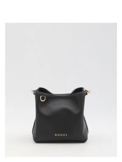 GUCCI WOMEN'S MINI GG EMBLEM BUCKET BAG BLACK | 815118AAEC2 COLOR 1000