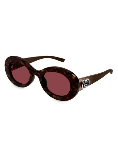 Gucci Montecarlo 51mm Oval Sunglasses In Multi