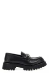 Gucci Black Calf Leather Loafers With Clamp In Black