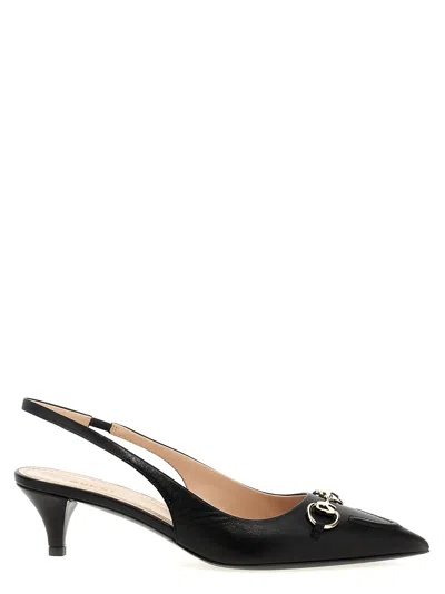 Gucci Women 'morsetto' Slingback In Black