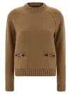 Gucci Women Camel Wool Blend Sweater In Brown