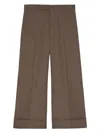 Gucci Mud Wool Cropped Cut Pant