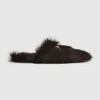 Gucci Horsebit Flat Slip-on Mule In Brown