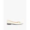 Gucci Womens Mystic White Erin Horsebit-embellished Leather Ballet Flats In Mystic White