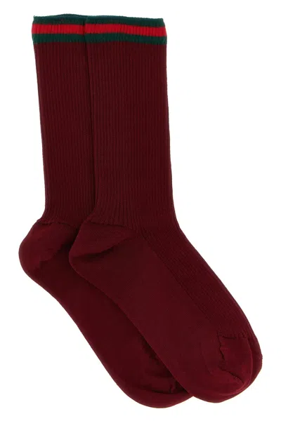 Gucci Women Nastro Web Socks In Multi