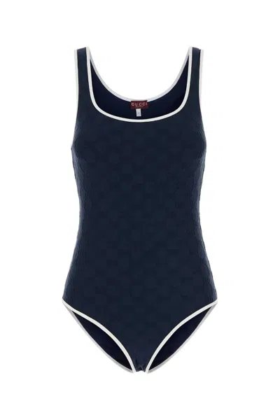 Gucci Women Navy Blue Nylon Stretch Swimsuit