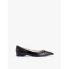 Gucci Horsebit Leather Pointed-toe Flats In Black
