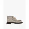 Gucci Sylke Suede Bit Moccasin Booties In New Fango
