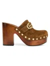 Gucci Damen-clog Mit Plateausohle Und Doppel G In Brown