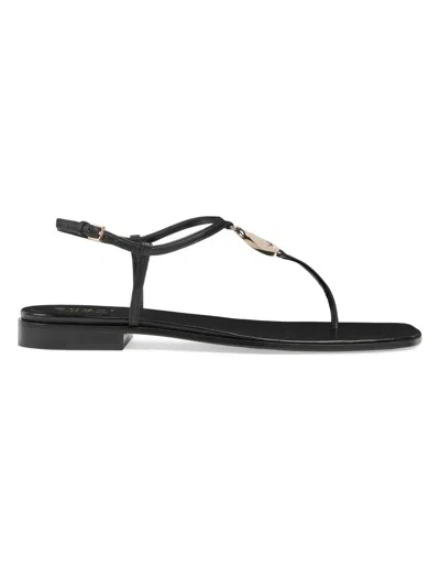 Gucci Women's New Marmont Leather T-strap Sandals In Black