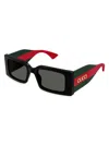 Gucci 1860s Logo-print Rectangular Sunglasses In Animal Print