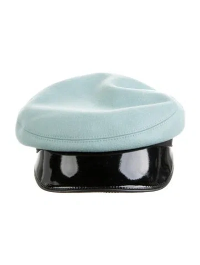 Pre-owned Gucci Women's Newsboy Cap In Black/blue