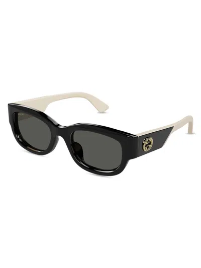 Gucci Women's Oblique 54mm Round Sunglasses In Neutral