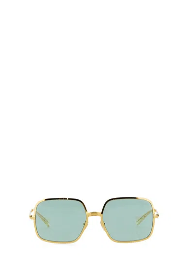 Gucci Women Occhiale Da Sole Squadrato Oversize In Gold