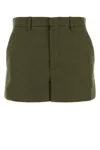 Gucci Women Olive Green Polyester Blend Shorts In Green