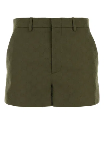 Gucci Women Olive Green Polyester Blend Shorts