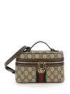 Gucci Women 'ophidia' Brown Handbag With All-over Gg Motif In Fabric Woman