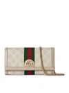 Gucci Ophidia Gg-monogram Chain Wallet In White