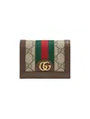 Gucci Gg Leather Wallet Ophidia In Multi