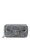 Gucci Women 'ophidia' Metallic Mini Bag With Chain-link Shoulder Strap And Gg Plaque On The Front In In Silver