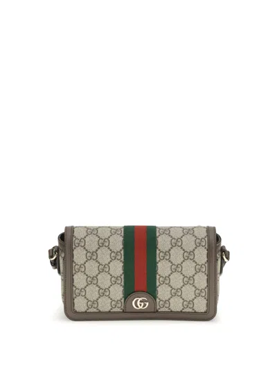 Gucci Women Mini Ophidia Shoulder Bag In Brown