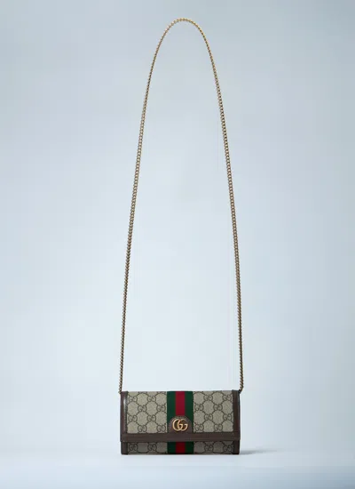 Gucci Women Ophidia Wallet On Chain In Brown