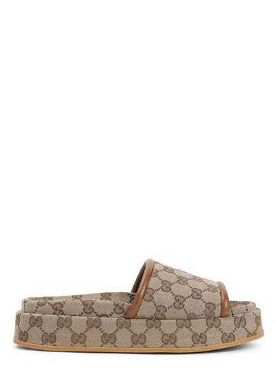 GUCCI WOMEN'S ORIGINAL GG FABRIC SLIDES