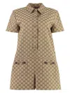Gucci Women Supreme Gg Fabric Jumpsuit In Beige