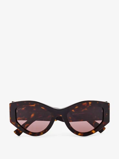 Gucci Women Oval Acetate Sunglasses In Black