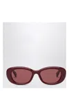 Gucci Womens Red Gg1829sk Oval-frame Acetate Sunglasses In Red