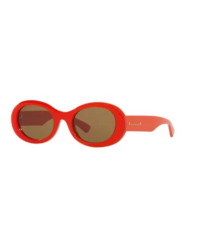 Gucci Women's Oval Sunglasses, Gg1587s Gc000137 In Orange
