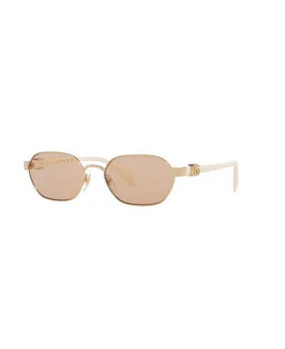 Gucci Women's Oval Sunglasses, Gg1593s Gc002191 In Gold