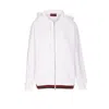 Gucci White Sweatshirt With Logo Imprinted On The Front And Web Detail On The Edge In Cotton Man