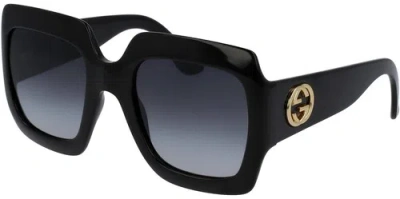 Pre-owned Gucci Women's Oversize Square Sunglasses - Gg0053sn-001-54 - Italy In Gray