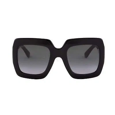 Pre-owned Gucci Women Oversized Square Sunglasses Black & Gold Gg0053sn-001 Gray 54mm Lens