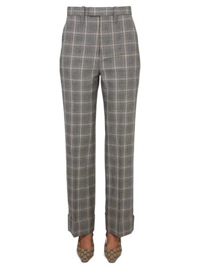 Gucci Women Pants With Prince Of Wales Pattern In Grey