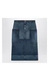 Gucci Patchwork Blue Skirt In Denim Women