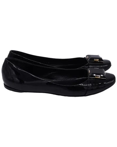 Gucci Women's Patent Leather Embellished Ballet Flat (authentic Pre-loved) In Black