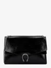 Gucci Women Patent Leather Shoulder Bag With Iconic Tiger's Head