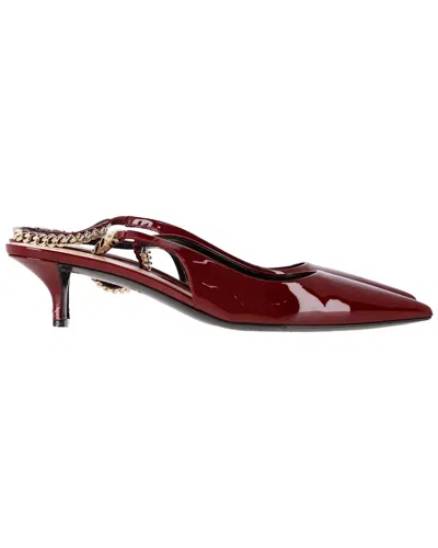 Gucci Women's Patent Leather Signoria Slingback Pump (authentic Pre-loved) In Burgundy