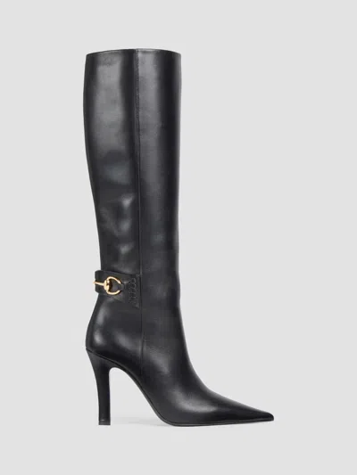Gucci Women's Pearl 100mm Leather Boots In Black
